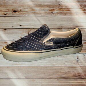 VANS - Women's 7.5 - Denim-Look Canvas Glitter Dots - Rare Style - Early 2000s